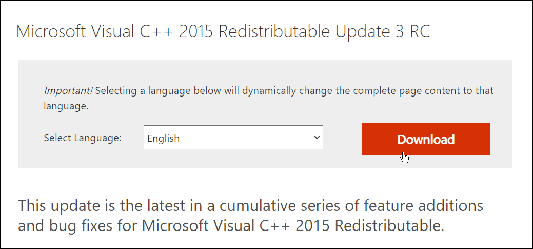 скачать распространяемый Microsoft Visual C++
