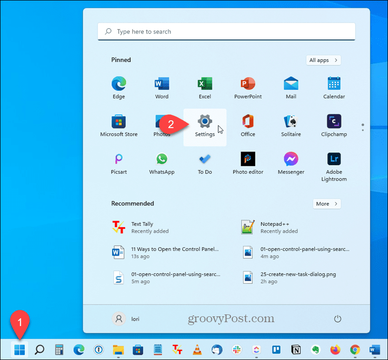 Откройте приложение «Настройки» в Windows 11.
