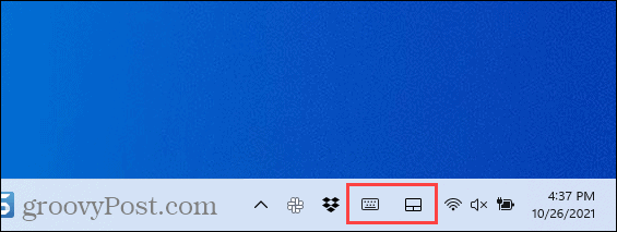 Угловые значки панели задач в Windows 11