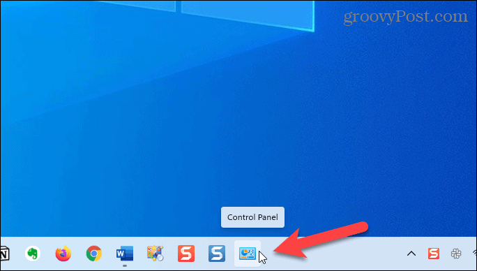 Панель управления на панели задач в Windows 11