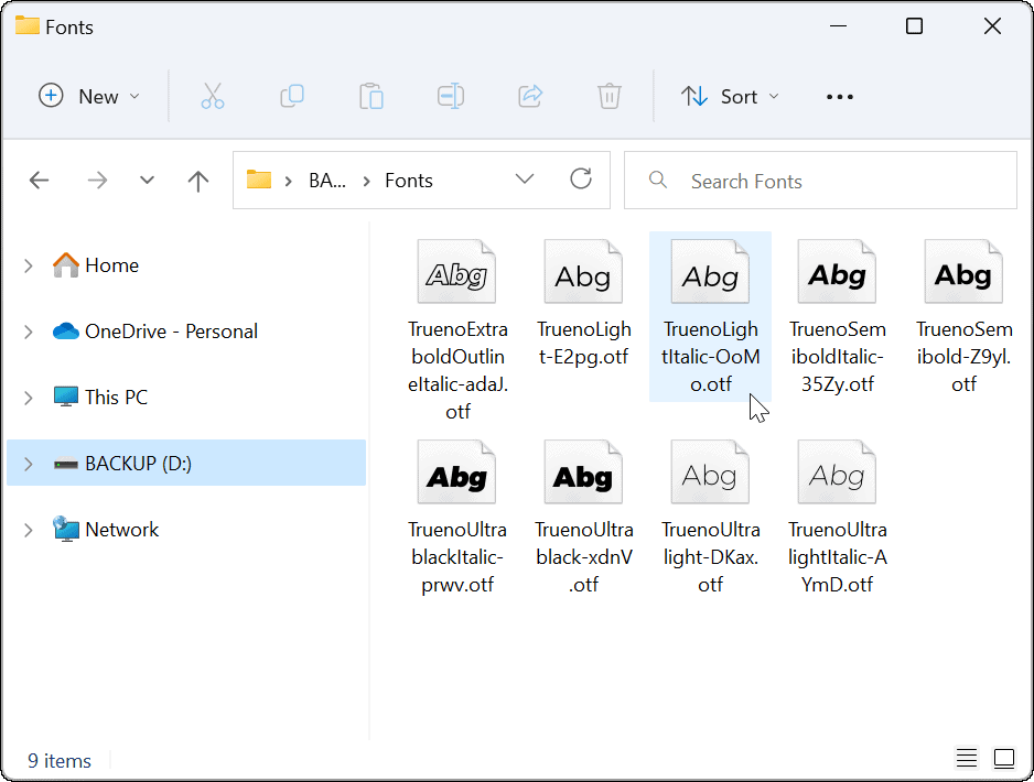 Установить или удалить шрифты в Windows 11