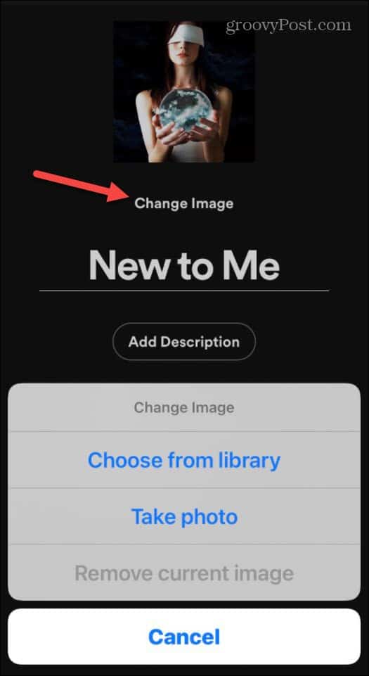 Выберите изображение или удалите iOS