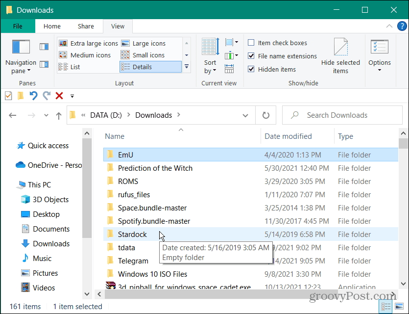 Загружается папка Windows 10