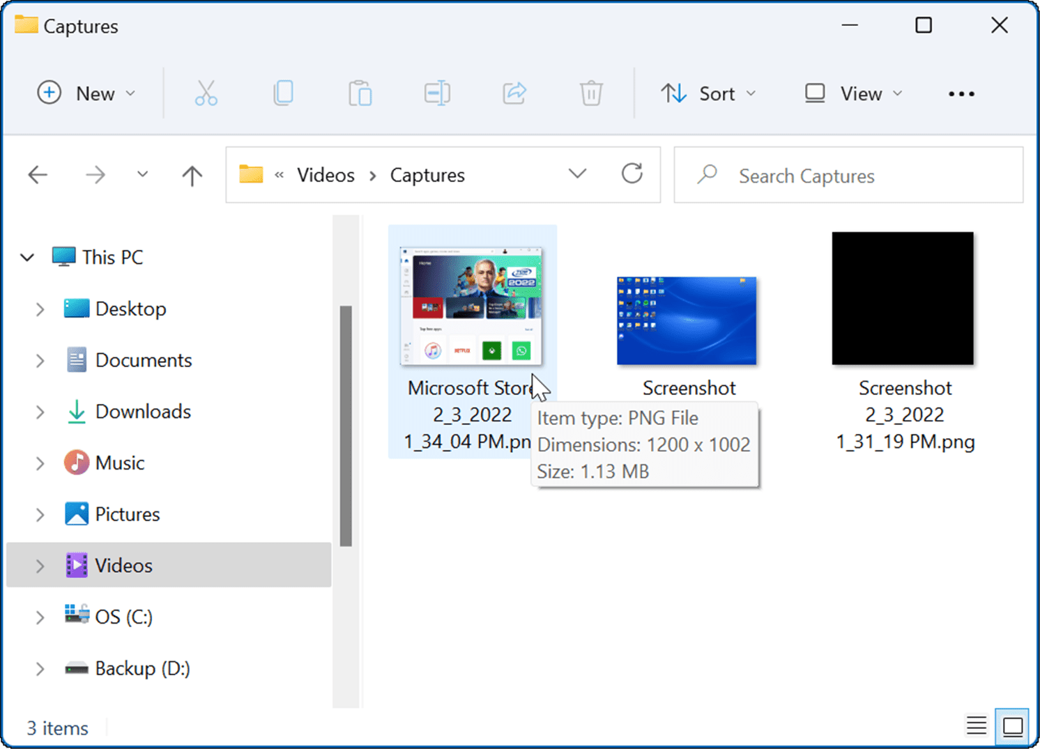 папка захвата видео сделать снимок экрана в Windows 11