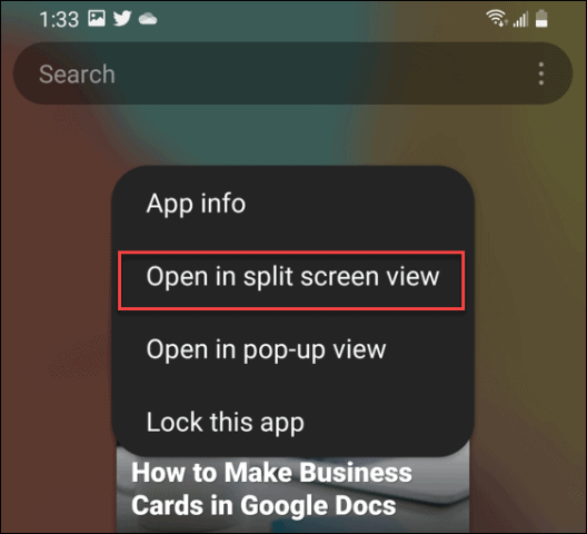как разделить экран на андроиде