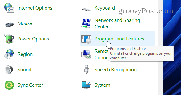 программы и функции cpl windows 11