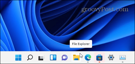Панель задач со значком File Explorer