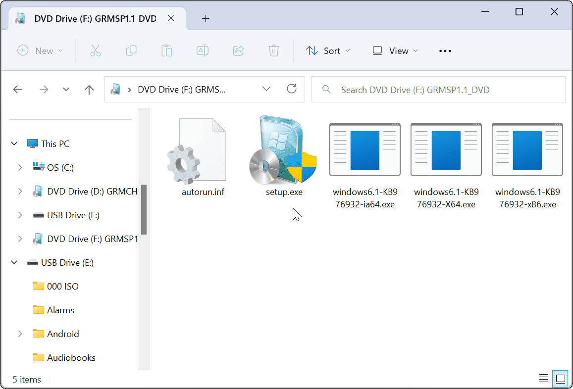 Смонтируйте образ ISO в Windows 11