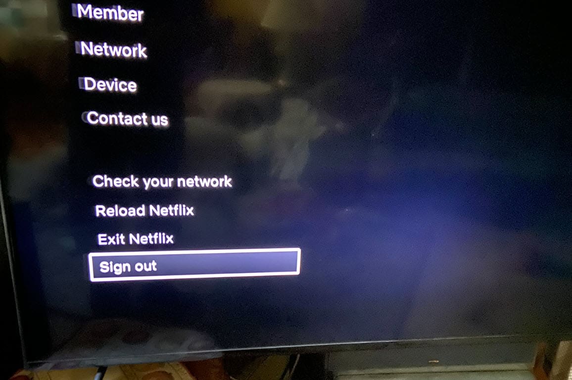 Выйдите из Netflix на телевизоре