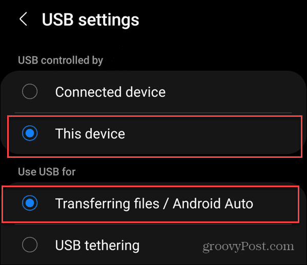 Перенос фотографий с Android на USB-накопитель