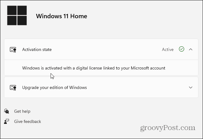 Состояние активации Windows 11