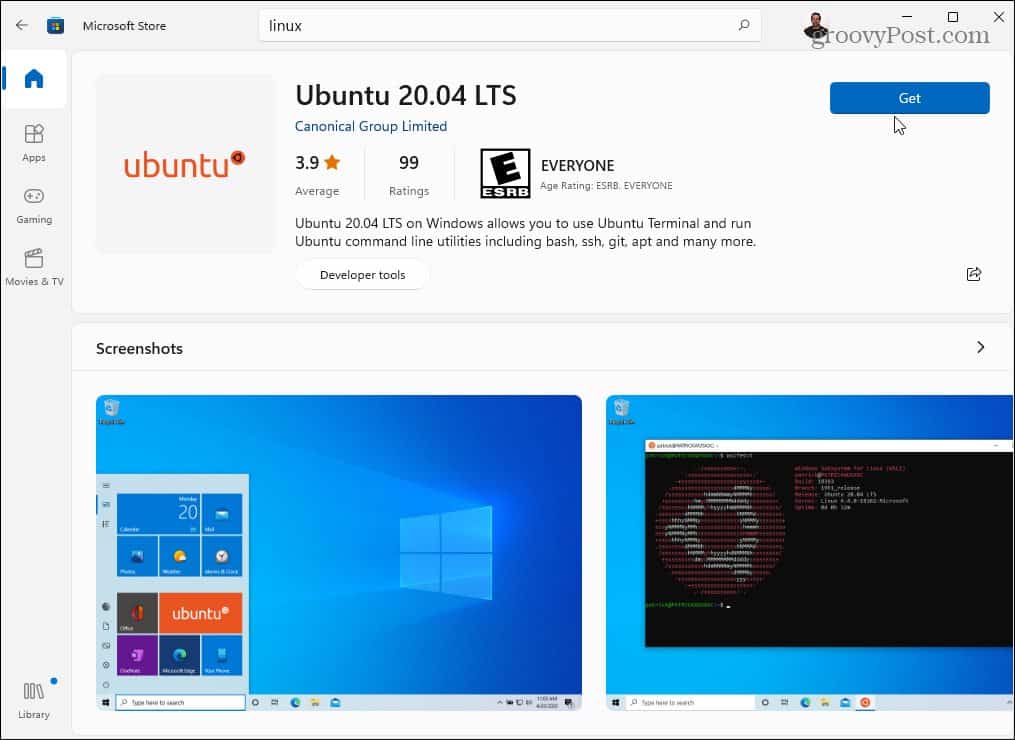 Магазин Microsoft Linux