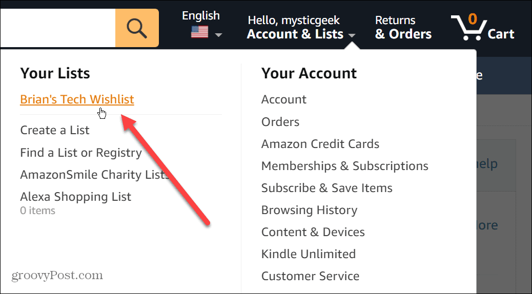 Поделитесь списком желаний Amazon
