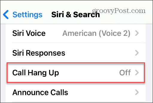 Завершение телефонных звонков и вызовов FaceTime с помощью Siri