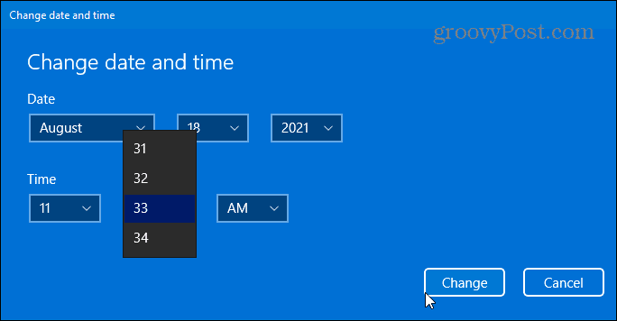 изменить дату и время на экране windows 11