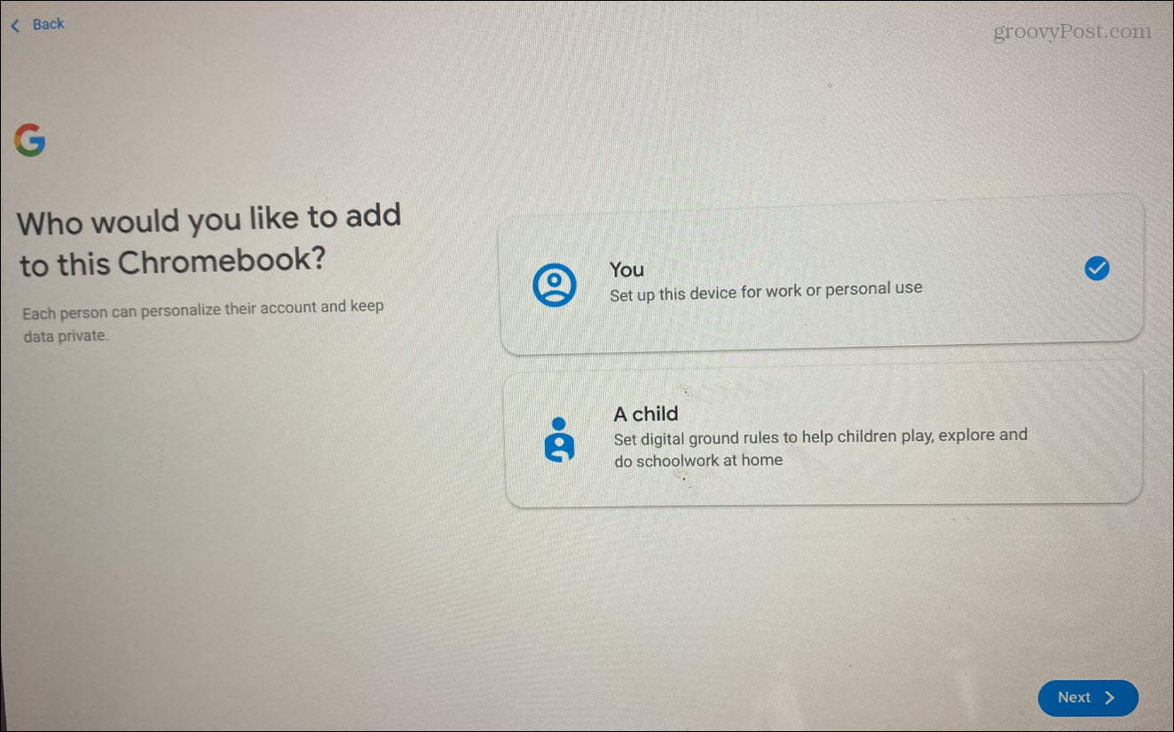 Добавить пользователя на Chromebook