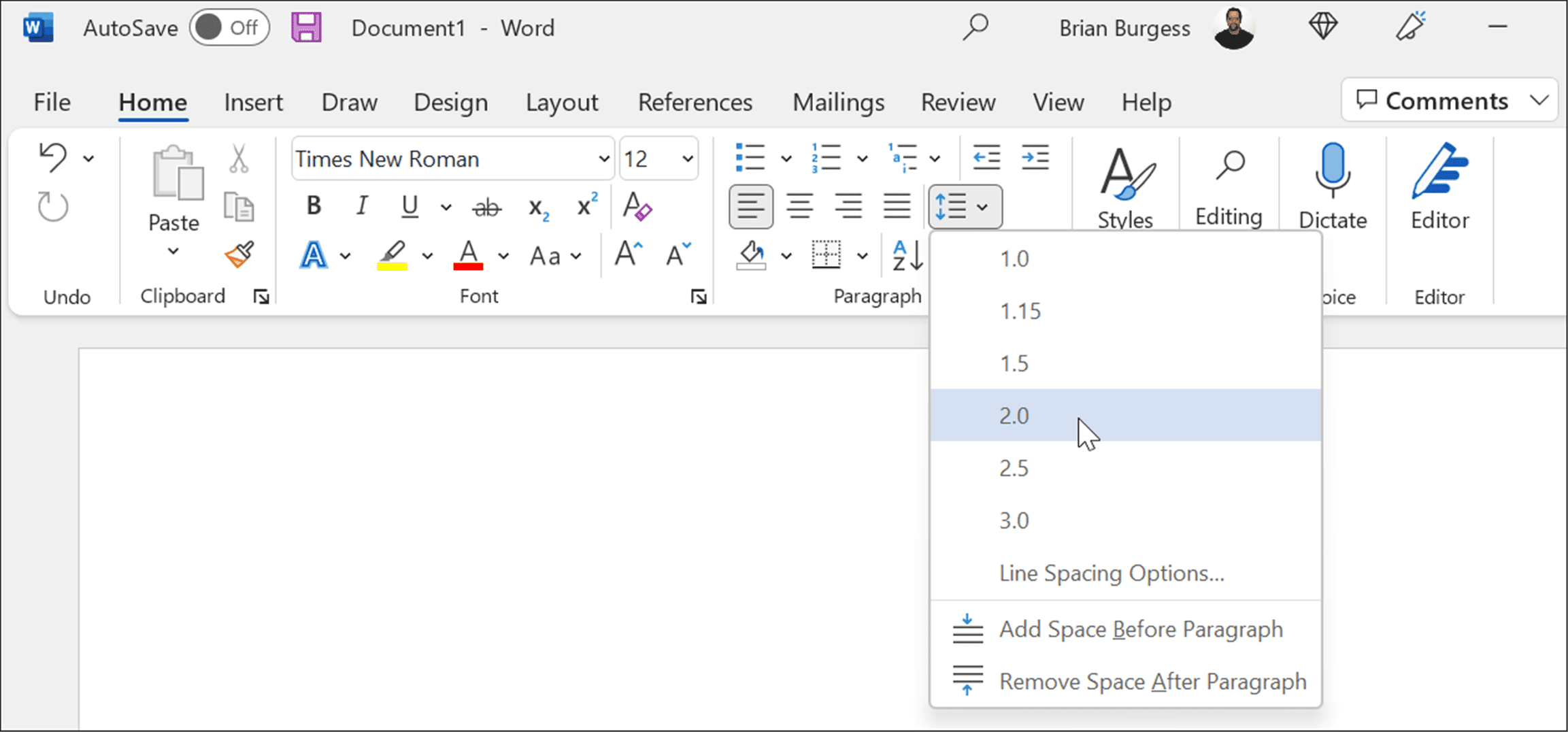 пробел использовать формат mla в Microsoft Word