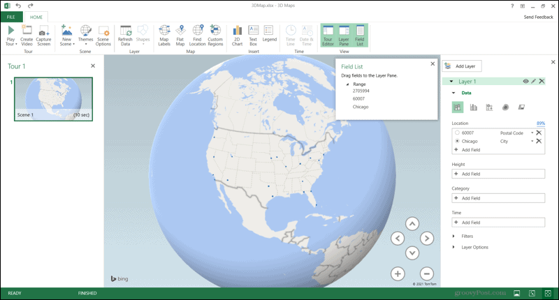 3D-карты в Excel