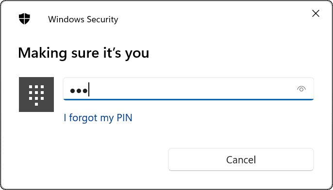 Войдите с помощью PIN-кода или пароля