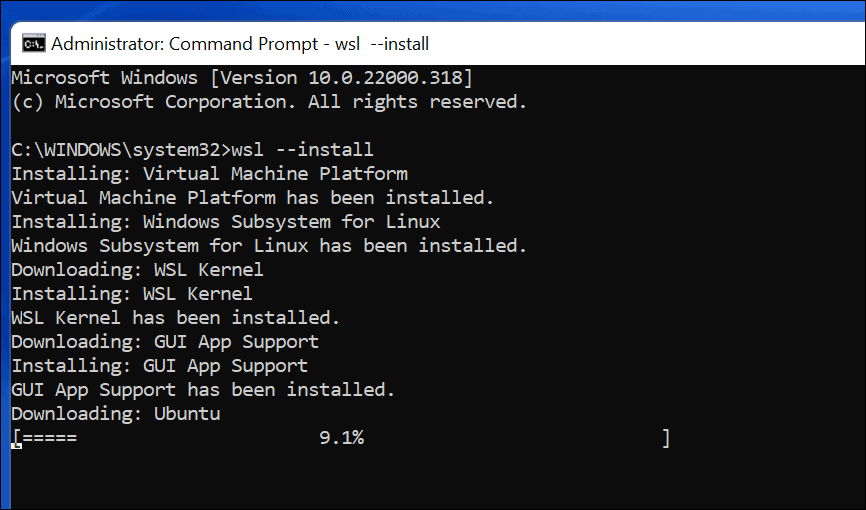 Установка WSL и Ubuntu