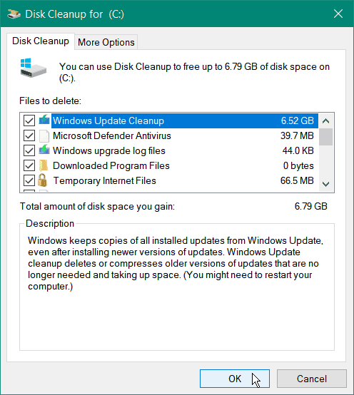 очистка системных файлов очистка диска windows 10