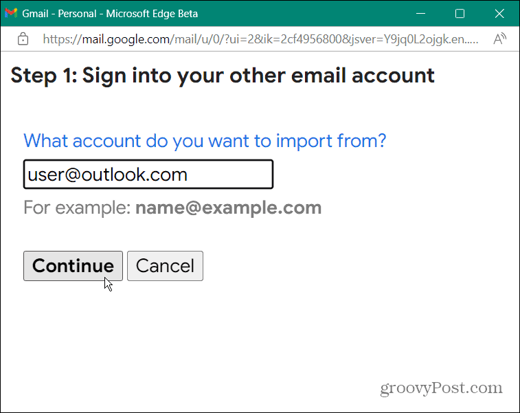 Импорт электронной почты Outlook в Gmail