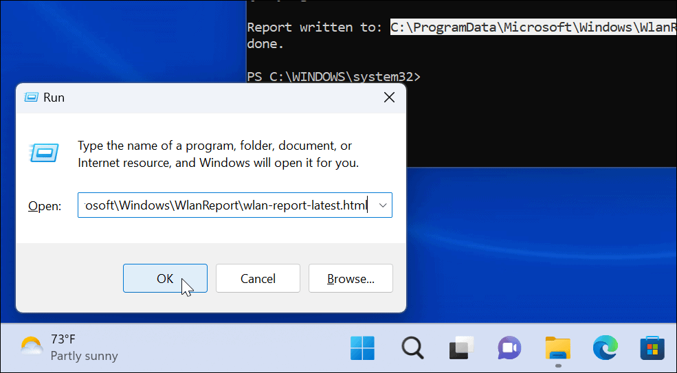 Создайте отчет Wi-Fi в Windows 11