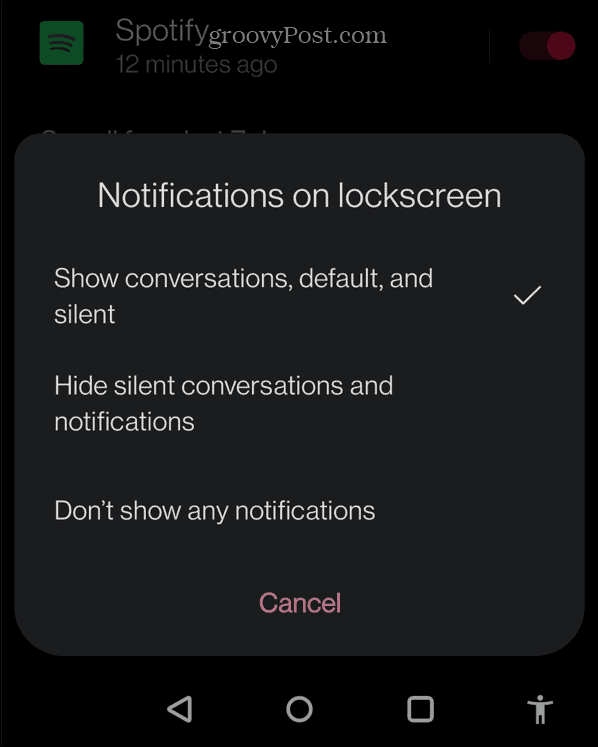 Получите Spotify на экране блокировки Android