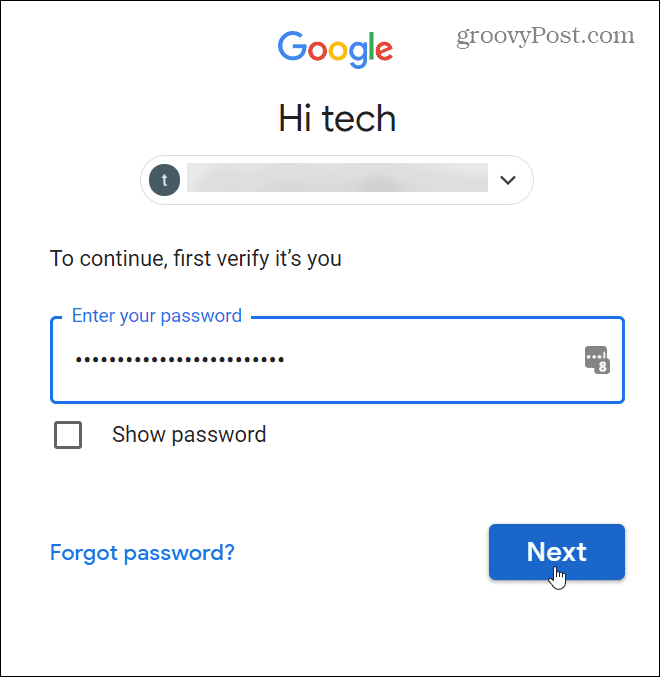 разблокировать с помощью пароля для проверки информации