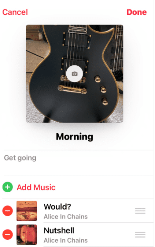 изменить картинку плейлиста в Apple Music