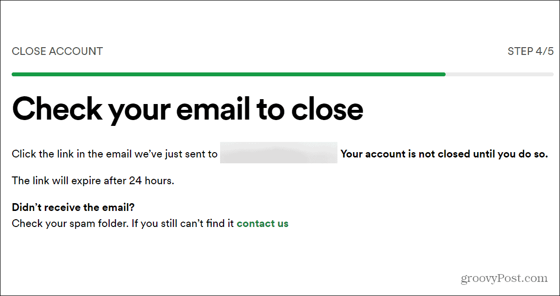 проверка электронной почты удалить учетную запись Spotify