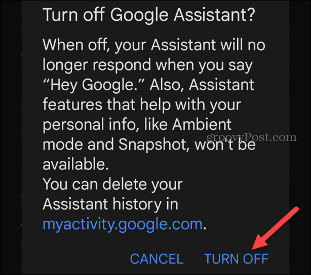 Отключить Google Ассистент