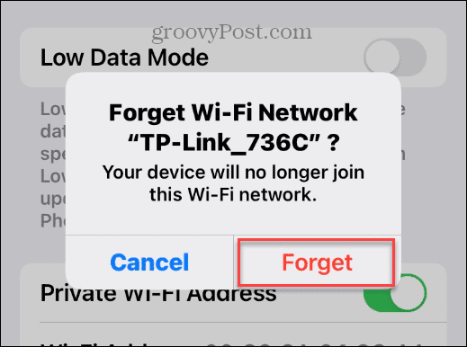 Изменить пароль Wi-Fi на iPhone