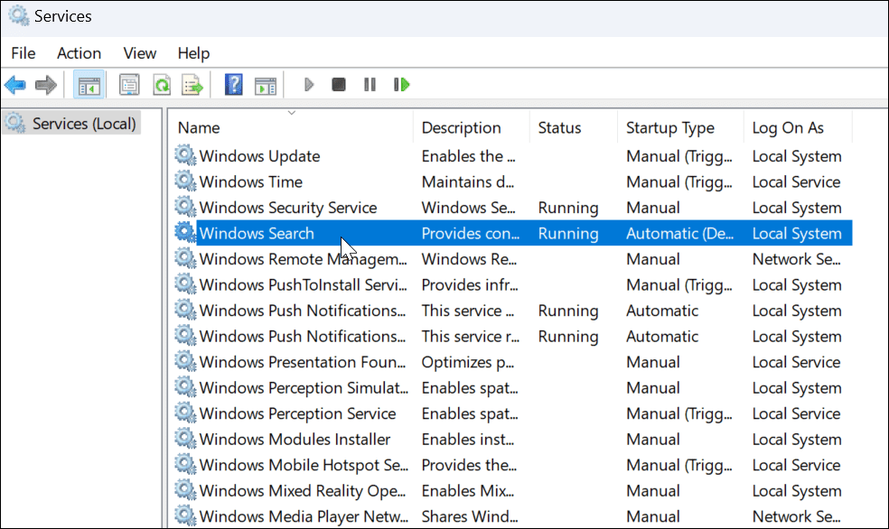 Панель поиска Windows 11 не работает