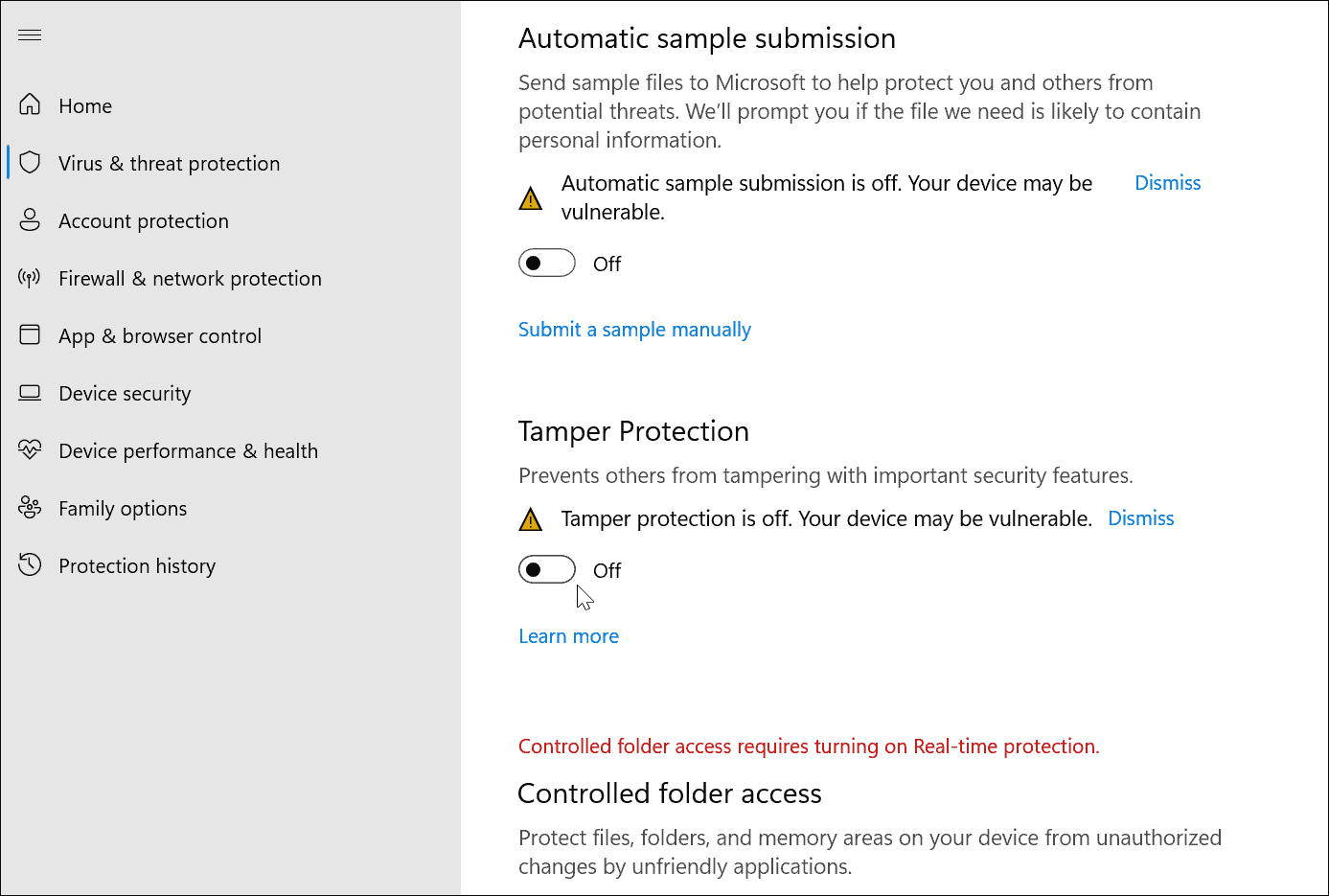 Предупреждающие сообщения Безопасность Windows