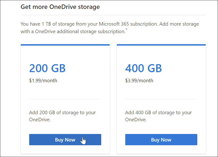 получить больше хранилища OneDrive
