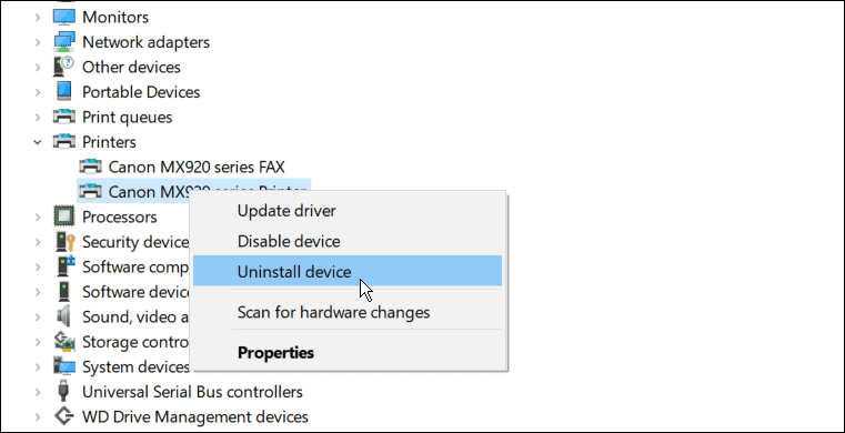 удалить исправить диск принтера недоступен в Windows 11