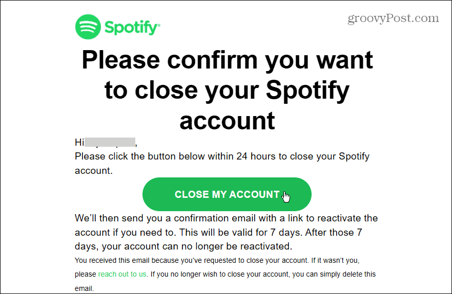 подтвердить адрес электронной почты Spotify удалить