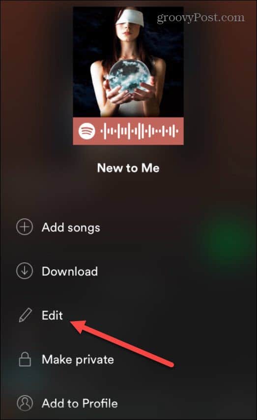 Изменить плейлист Spotify