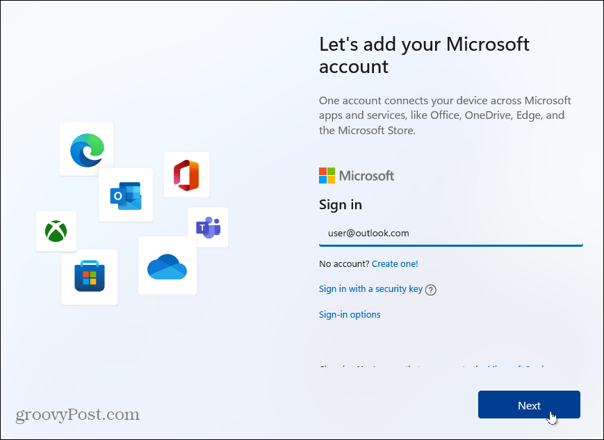Добавить-Учетная запись Microsoft-Windows-11