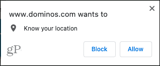 Веб-сайты Chrome запрашивают местоположение