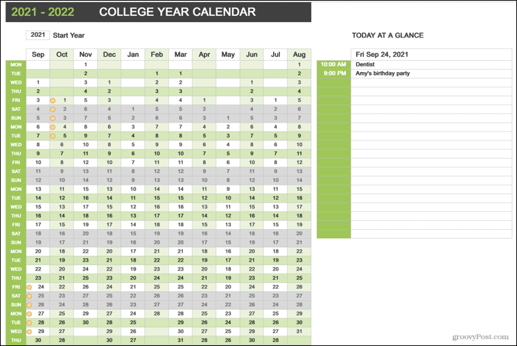 Календарь учебного года в колледже
