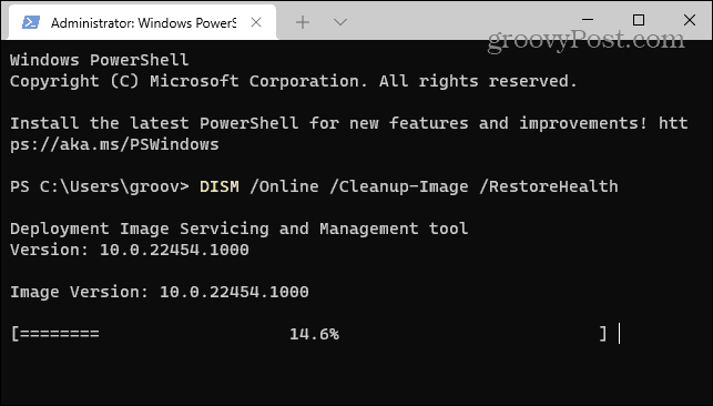 DISM-сканирование Windows 11
