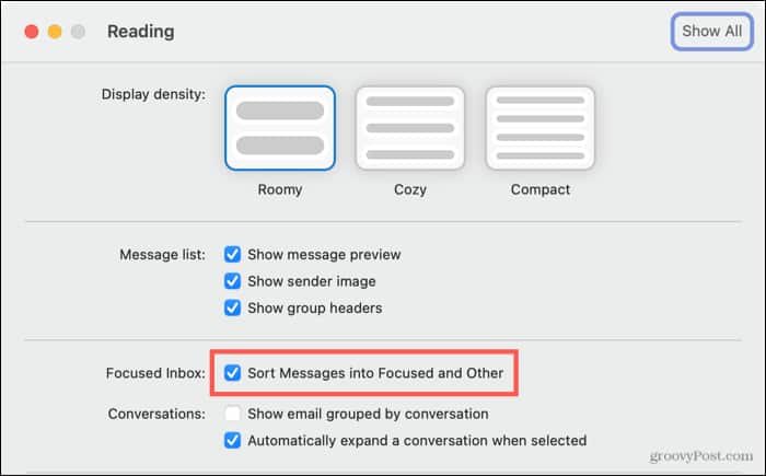 Включен выделенный почтовый ящик в Outlook на Mac