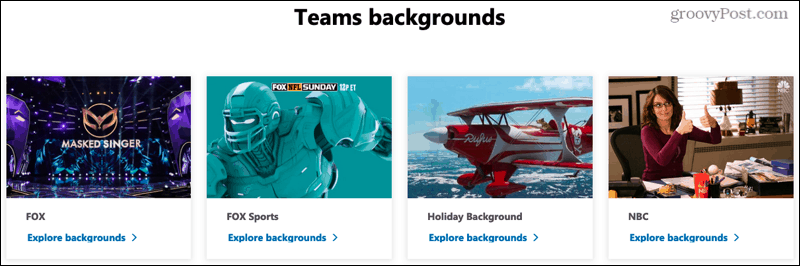 Веб-сайт фонов Microsoft Teams