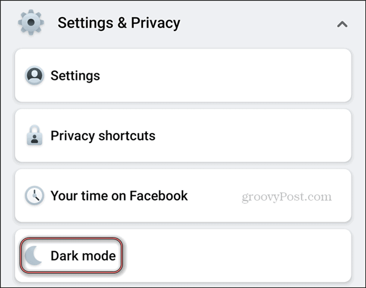 Темный режим Facebook Настройки Android Конфиденциальность Темный режим