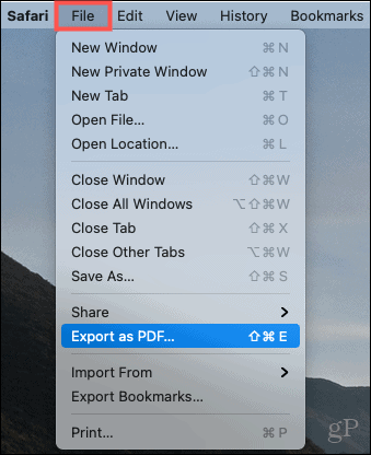 Нажмите «Файл», «Экспортировать как PDF».