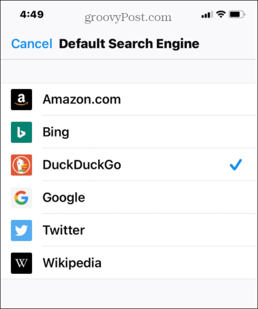 Firefox выбирает список поиска по умолчанию