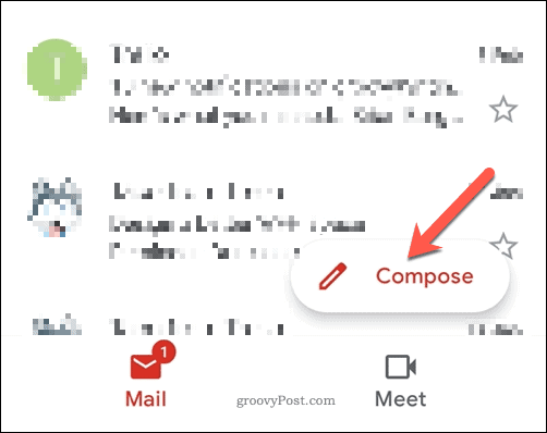 Составление письма в приложении Gmail