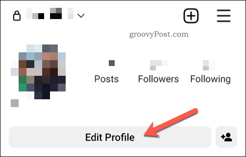Кнопка редактирования профиля в Instagram